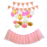 Maxbell Glitter Baby Shower Tutu High Chair Skirt & Birthday Party Decoration Set for Kids Party Supplies