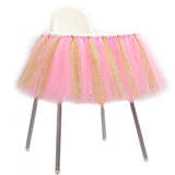 Maxbell Glitter Baby Shower Tutu High Chair Skirt & Birthday Party Decoration Set for Kids Party Supplies