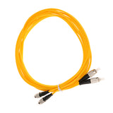 Maxbell 3 pieces 3meter Singlemode Double Core Fiber Optic Jumper Cable FC to FC Yellow