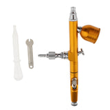 Maxbell Dual Action Gravity Feed Spray Gun Airbrush Tattoo Nail Gold+Clean Brush Kit