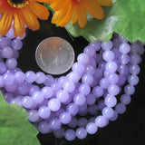 Maxbell 6mm Violet Jade Round Shaped Gemstone Loose Beads Strand for Necklace Bracelet Jewelry Making Craft Projects DIY 15.5 Inch