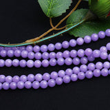 Maxbell 6mm Violet Jade Round Shaped Gemstone Loose Beads Strand for Necklace Bracelet Jewelry Making Craft Projects DIY 15.5 Inch