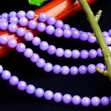 Maxbell 6mm Violet Jade Round Shaped Gemstone Loose Beads Strand for Necklace Bracelet Jewelry Making Craft Projects DIY 15.5 Inch