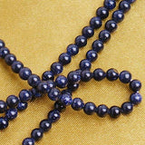 Maxbell 4mm Blue Sand Stone Round Gemstone Loose Beads Strand for Necklace Bracelet DIY Jewelry Making 15 Inch Length