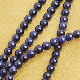 Maxbell 4mm Blue Sand Stone Round Gemstone Loose Beads Strand for Necklace Bracelet DIY Jewelry Making 15 Inch Length