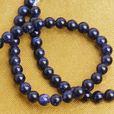 Maxbell 4mm Blue Sand Stone Round Gemstone Loose Beads Strand for Necklace Bracelet DIY Jewelry Making 15 Inch Length