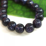 Maxbell 4mm Blue Sand Stone Round Gemstone Loose Beads Strand for Necklace Bracelet DIY Jewelry Making 15 Inch Length