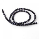 Maxbell 4mm Blue Sand Stone Round Gemstone Loose Beads Strand for Necklace Bracelet DIY Jewelry Making 15 Inch Length