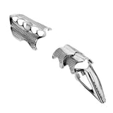 Maxbell Womens Fashionable Gothic Punk Silver Alloy 4 Steps Hinge Joint Long Full Index Finger Middle Finger Ring Pack of 2PCS Silver