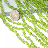 Maxbell Fashionable 4-6mm Peridot Chips Gemstone Loose Beads Strand 34-36 Inch for Necklace Bracelet DIY Jewelry Making