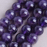 Maxbell 8mm Fashionable Synthetic Amethyst Gemstone Round Loose Beads Strand for Necklace Bracelet DIY Jewelry Making 15 inch