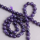 Maxbell 8mm Fashionable Synthetic Amethyst Gemstone Round Loose Beads Strand for Necklace Bracelet DIY Jewelry Making 15 inch