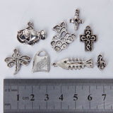 Maxbell Mixed Assorted Shape Alloy Pendant Charm Jewelry Necklace Bracelet DIY Charms Pack of 100PCS Tibetan Silver