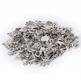 Maxbell Mixed Assorted Shape Alloy Pendant Charm Jewelry Necklace Bracelet DIY Charms Pack of 100PCS Tibetan Silver