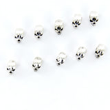 Maxbell 4mm Hole Diameter Antique Silver Skull Design Spacer Beads Jewelry Design Bracelet Necklace DIY Making Beads Pack of 10PCS