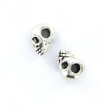 Maxbell 4mm Hole Diameter Antique Silver Skull Design Spacer Beads Jewelry Design Bracelet Necklace DIY Making Beads Pack of 10PCS