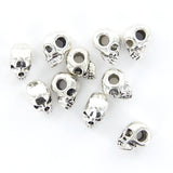 Maxbell 4mm Hole Diameter Antique Silver Skull Design Spacer Beads Jewelry Design Bracelet Necklace DIY Making Beads Pack of 10PCS