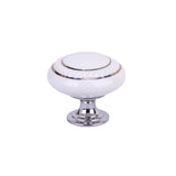 Maxbell Zinc Alloy Ceramic Home Bedroom Door Knob Wardrobe Cabinet Cupboard Drawer Pull Handle White + 1 Screw