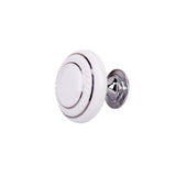 Maxbell Zinc Alloy Ceramic Home Bedroom Door Knob Wardrobe Cabinet Cupboard Drawer Pull Handle White + 1 Screw