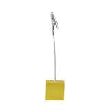 Maxbell Home Office Use Translucent Yellow Cube Base Wire Memo Holder Paper Photo Note Messages Clip Holder Memo Holder Gift