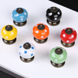 Maxbell Ceramic Dot Charms Home Kitchen Door Drawer Cupboard Wardrobe Pull Handle Knob Yellow with Mounting Screw