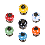 Maxbell Ceramic Dot Charms Home Kitchen Door Drawer Cupboard Wardrobe Pull Handle Knob Yellow with Mounting Screw