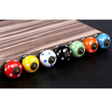 Maxbell Ceramic White Dot Charms Home Kitchen Door Drawer Cupboard Wardrobe Pull Handle Knob Orange with Mounting Screw