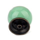 Maxbell Ceramic White Dot Charms Home Kitchen Door Drawer Cupboard Wardrobe Pull Handle Knob Green with Mounting Screw