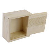 Maxbell Wooden Jewelry Bracelet Soap Case Storage Box Holder Organiser Craft Supplies Burlywood 3.3 x 3.3 x 1.6inch