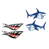 Maxbell 4 Pieces Shark + Shark Teeth Decals Stickers Kayak Fishing Boat Car Graphics