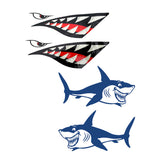 Maxbell 4 Pieces Shark + Shark Teeth Decals Stickers Kayak Fishing Boat Car Graphics