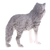 Maxbell Lifelike Cute Nature Wild Animal Model Figurine Action Figures Kids Playset Toy Gray Wolf