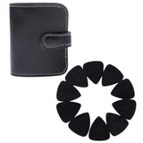 Maxbell Black Guitar Pick Holder Case with 10 Pieces Wool Felt Picks Set