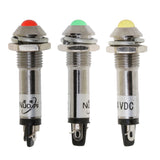 Maxbell 3 Sets 8mm 24V LED Metal Indicator Pilot Light Indicator Pilot Lamps