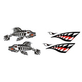 Maxbell 4 Pieces Vinyl Skeleton Fish Shark Mouth Kayak Decals Fishing Boat Graphics