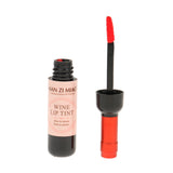 Maxbell 6pcs Red Wine Bottle Shaped Lip Gloss + 6pcs PEEL OFF Mask Tattoo Liquid Lipsticks Set LONG LASTING / WATERPROOF / MOISTURIZING / 12 COLORS