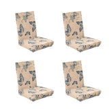 Maxbell 4Pieces Post Card Butterfly Stretch Dining Chair Cover Banquet Slipcover Wedding