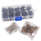 Maxbell 52 Pieces 12-20mm Assorted Size Black Plastic Safety Eyes with Washers for Teddy Bear DIY Making