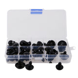 Maxbell 52 Pieces 12-20mm Assorted Size Black Plastic Safety Eyes with Washers for Teddy Bear DIY Making