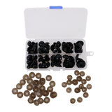 Maxbell 52 Pieces 12-20mm Assorted Size Black Plastic Safety Eyes with Washers for Teddy Bear DIY Making