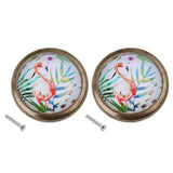 Maxbell 2 Piece Chic Flamingo Handles Door Dresser Drawer Cabinet Cupboard Pull Knob for Home Decoration DIY, Mini