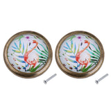 Maxbell 2 Piece Chic Flamingo Handles Door Dresser Drawer Cabinet Cupboard Pull Knob for Home Decoration DIY, Mini