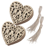 Maxbell 20 pieces Hollow Heart Shape Wood Embellishment Christmas Wish Tree Ornament