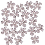 Maxbell 20 Piece Crystal Diamante Flower Button Flatback Embellishment Crafts 26mm