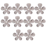 Maxbell 20 Piece Crystal Diamante Flower Button Flatback Embellishment Crafts 26mm