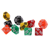 Maxbell Pack of 10 Acrylic Ten Sided D(00-90) Dices for D&D TRPG Party Game Toys