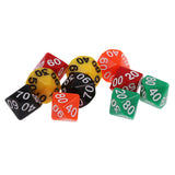 Maxbell Pack of 10 Acrylic Ten Sided D(00-90) Dices for D&D TRPG Party Game Toys