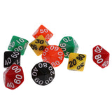 Maxbell Pack of 10 Acrylic Ten Sided D(00-90) Dices for D&D TRPG Party Game Toys