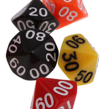 Maxbell Pack of 10 Acrylic Ten Sided D(00-90) Dices for D&D TRPG Party Game Toys