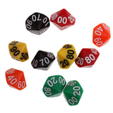 Maxbell Pack of 10 Acrylic Ten Sided D(00-90) Dices for D&D TRPG Party Game Toys